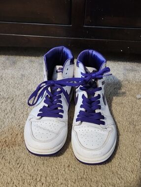 Nike Women's Air Jordan 1 Retro High OG Court Purple High-Top Trainers Sz. 12